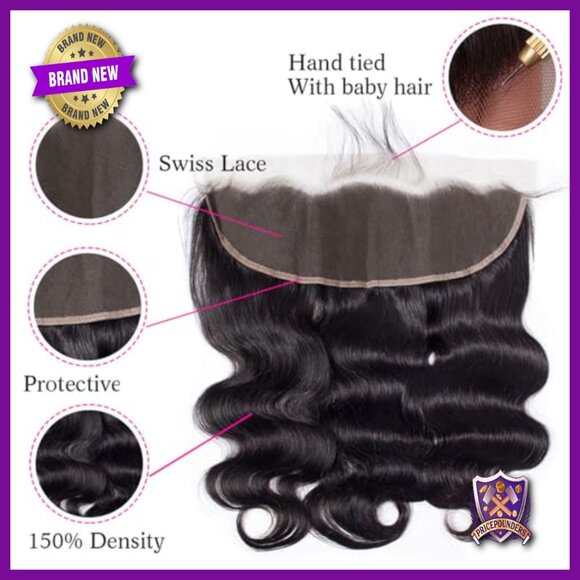 12A Brazilian Virgin Human Hair 3 Bundles with 13x4 HD Lace Frontal main image 5
